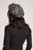 Audrey Beret - Aluminum/Black Leopard sold by Brixton