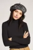 Audrey Beret - Aluminum/Black Leopard sold by Brixton