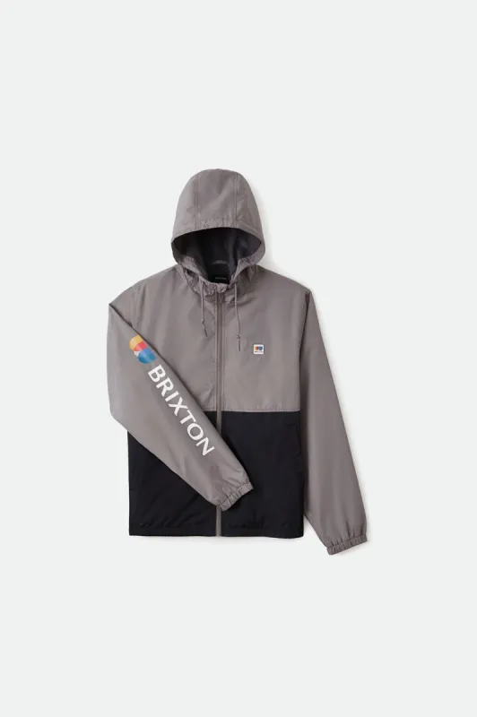 Claxton Alton Lightweight Zip Hood Jacket - Black/Grey sold by Brixton