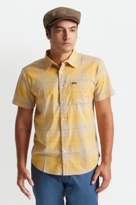Charter Plaid S/S Woven - Vanilla/Weller Yellow sold by Brixton
