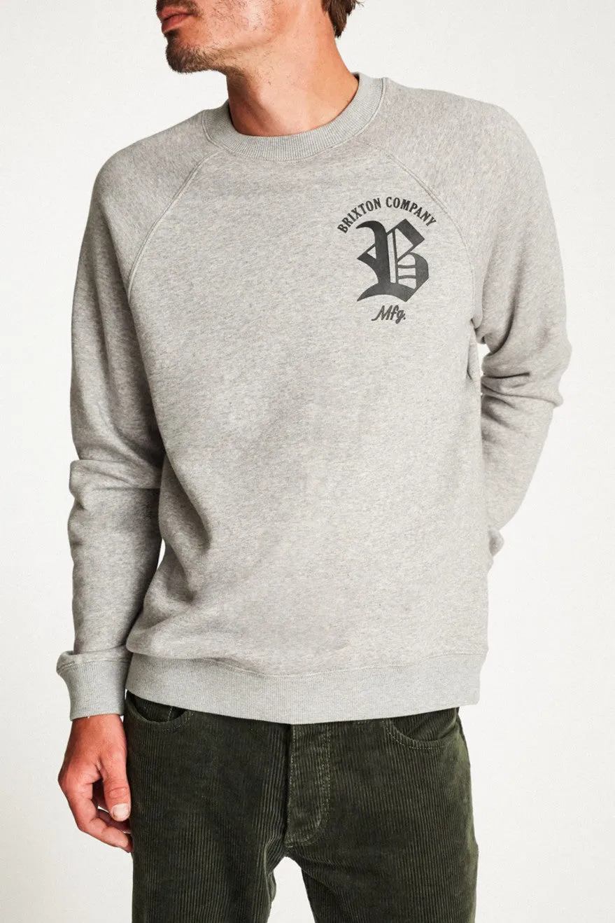 Rawson Crew Fleece - Heather Grey sold by Brixton