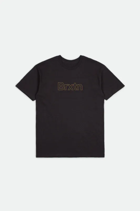Gate S/S Standard Tee - Black/Gold sold by Brixton