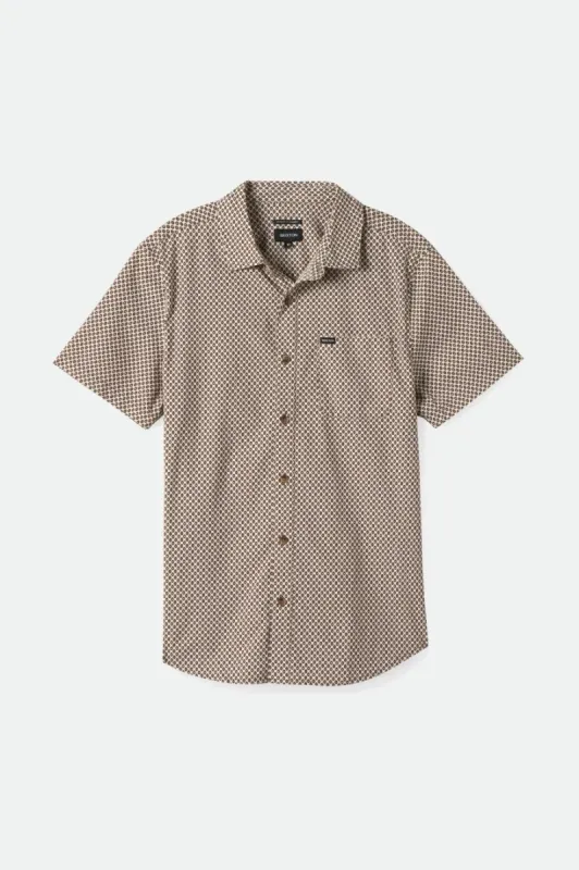 Charter Print S/S Woven Shirt - Off White Geo Dot sold by Brixton