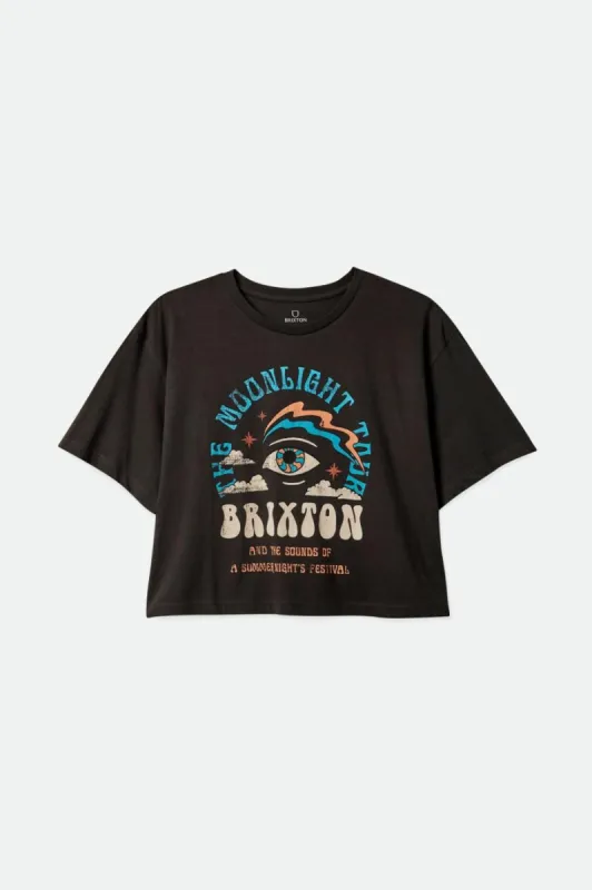 Moonlight Tour S/S Skimmer Tee - Washed Black sold by Brixton