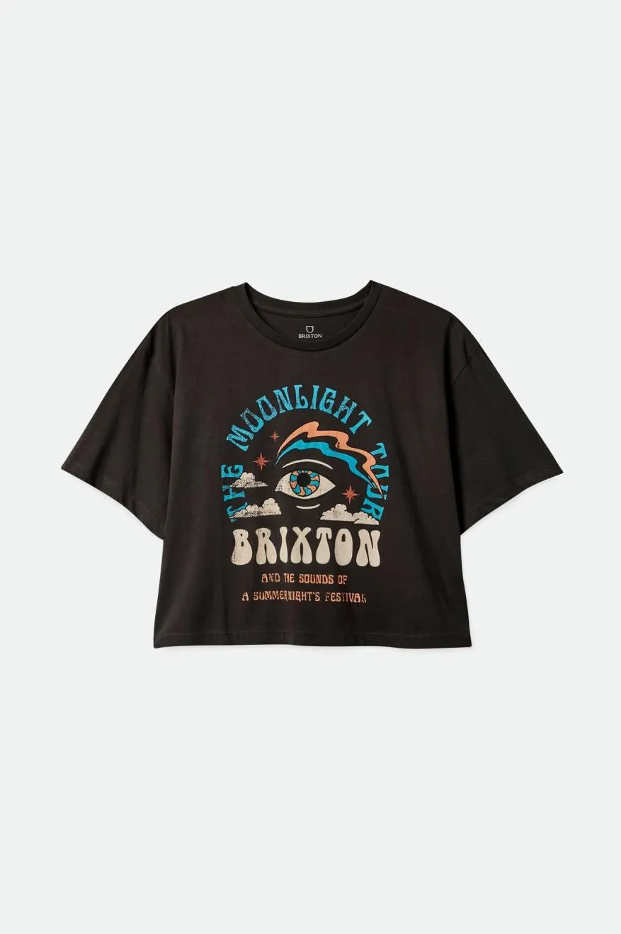 Moonlight Tour S/S Skimmer Tee - Washed Black sold by Brixton