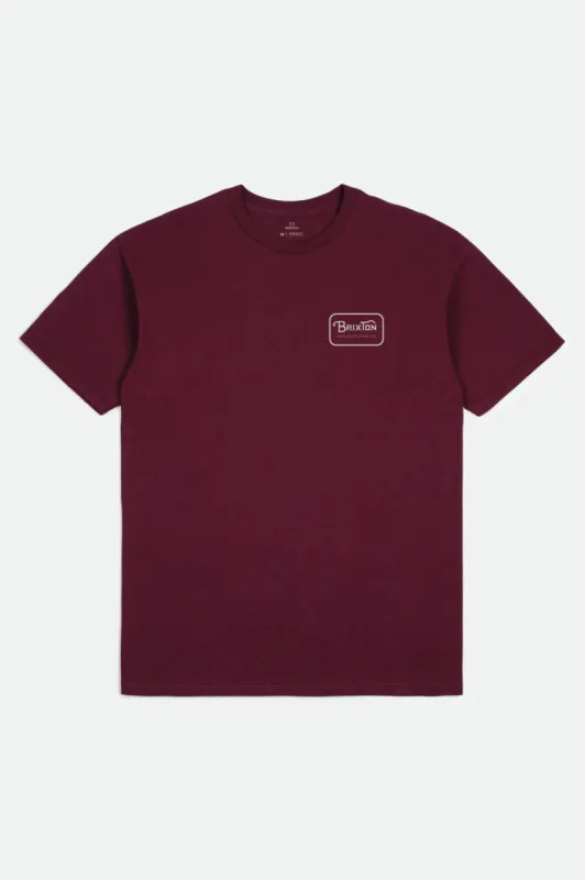 Grade S/S Standard Tee - Burgundy sold by Brixton