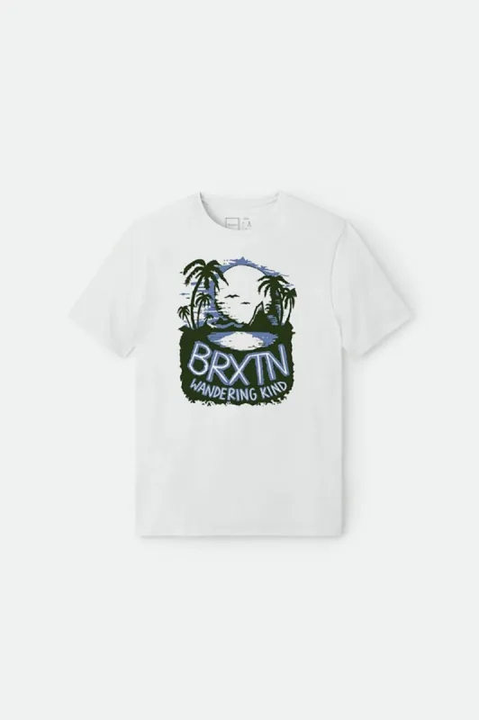 Sagen Crossover S/S Standard Tee - White sold by Brixton