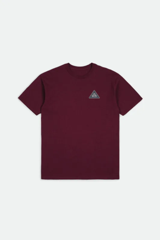 Fulcrum S/S Standard Tee - Burgundy sold by Brixton