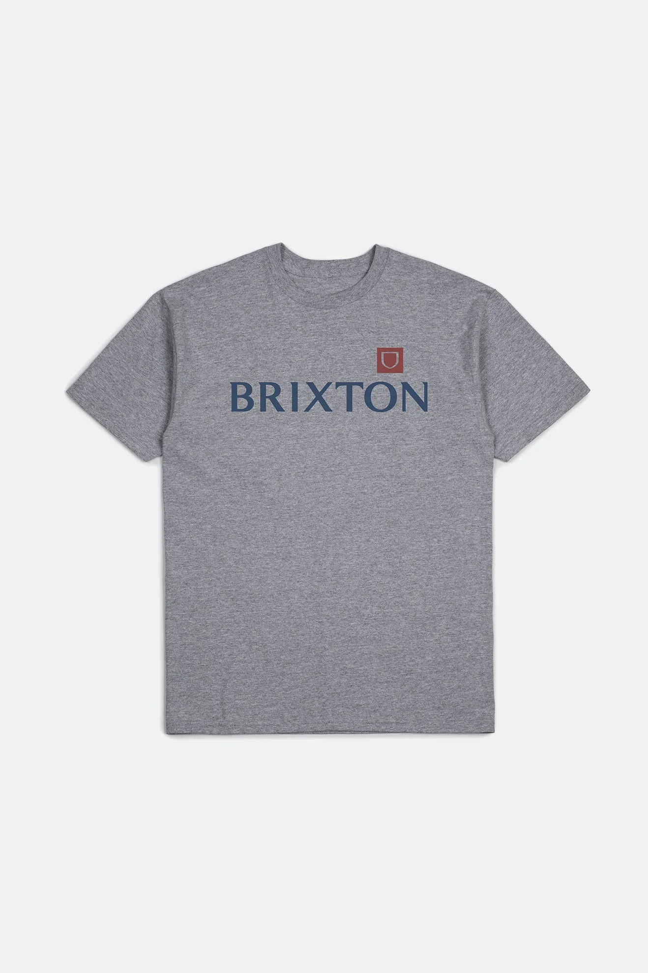 Alpha Shield S/S Tailored Tee - Heather Grey sold by Brixton