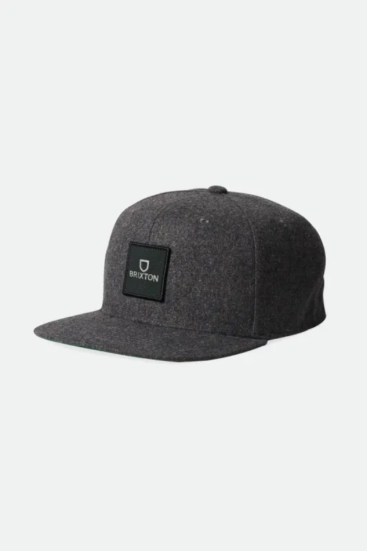 Alpha Square Netplus MP Snapback - Charcoal sold by Brixton