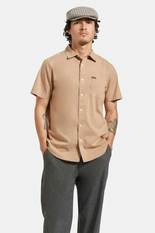 Charter Sol Wash S/S Woven Shirt - Burro Brown Sol Wash sold by Brixton