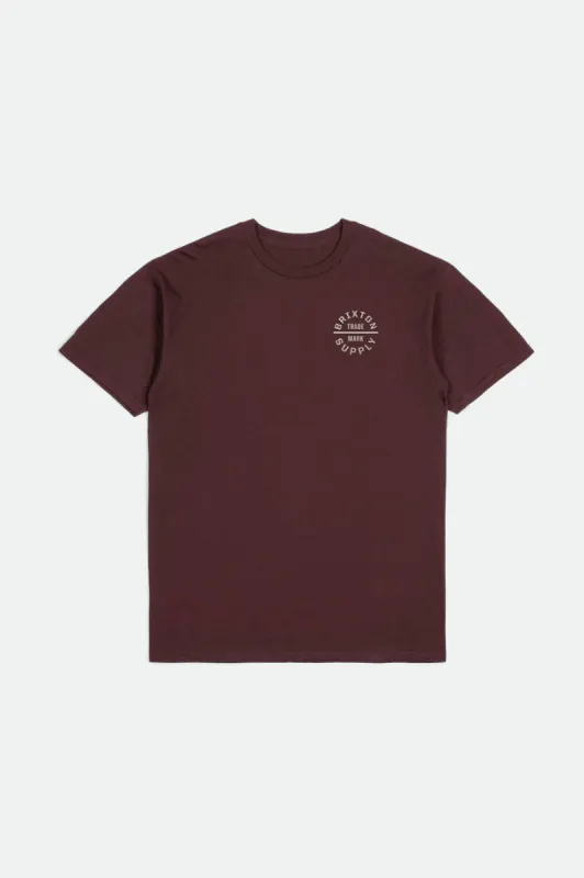Oath V S/S Standard Tee - Mahogany/White/Grey sold by Brixton
