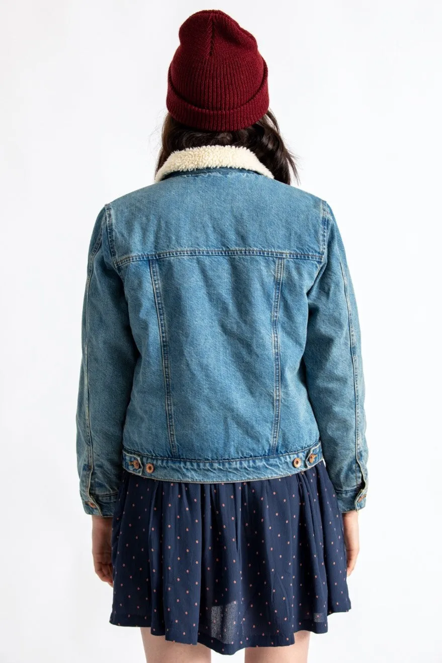 Broadway Sherpa Denim Jacket - Faded Indigo sold by Brixton product image thumbnail 4