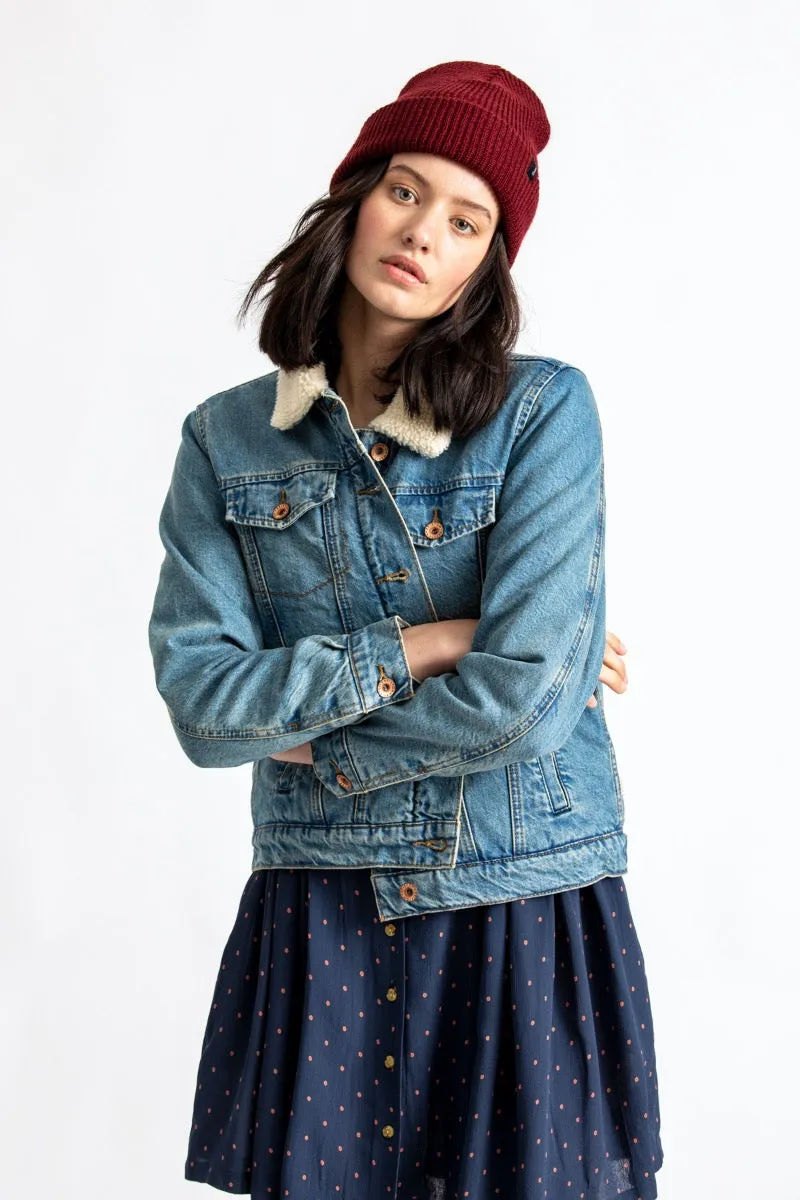 Broadway Sherpa Denim Jacket - Faded Indigo sold by Brixton product image thumbnail 5