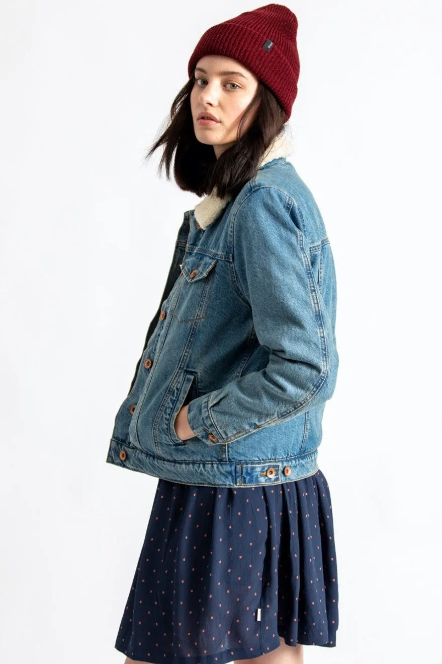 Broadway Sherpa Denim Jacket - Faded Indigo sold by Brixton product image thumbnail 3