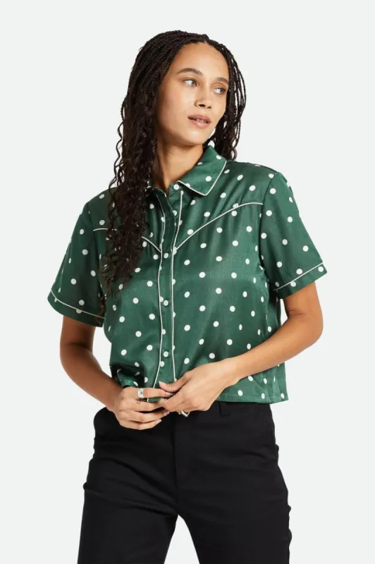 Hyde Satin S/S Woven Shirt - Pine Needle sold by Brixton