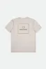 Alpha Square S/S Standard Tee - Cream/Olive Surplus/Brass sold by Brixton