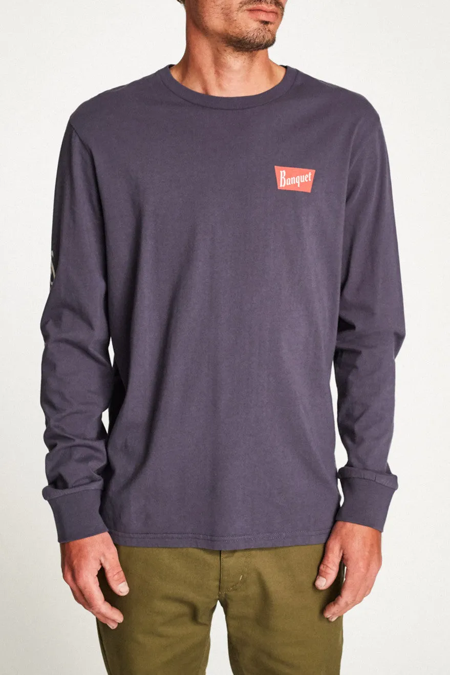 Primary L/S Premium Tee - Steel Blue sold by Brixton