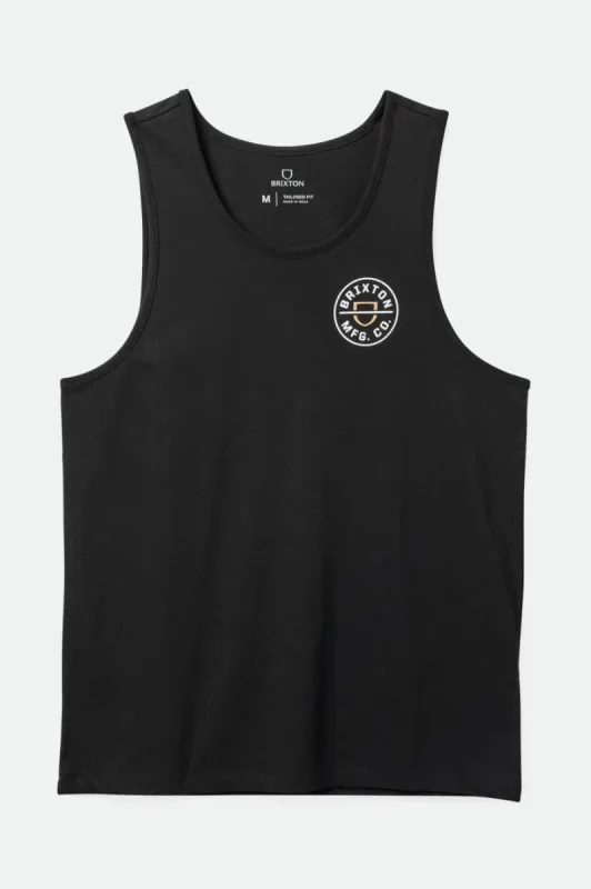 Crest Tank Top - Black/Apricot Crush/White sold by Brixton