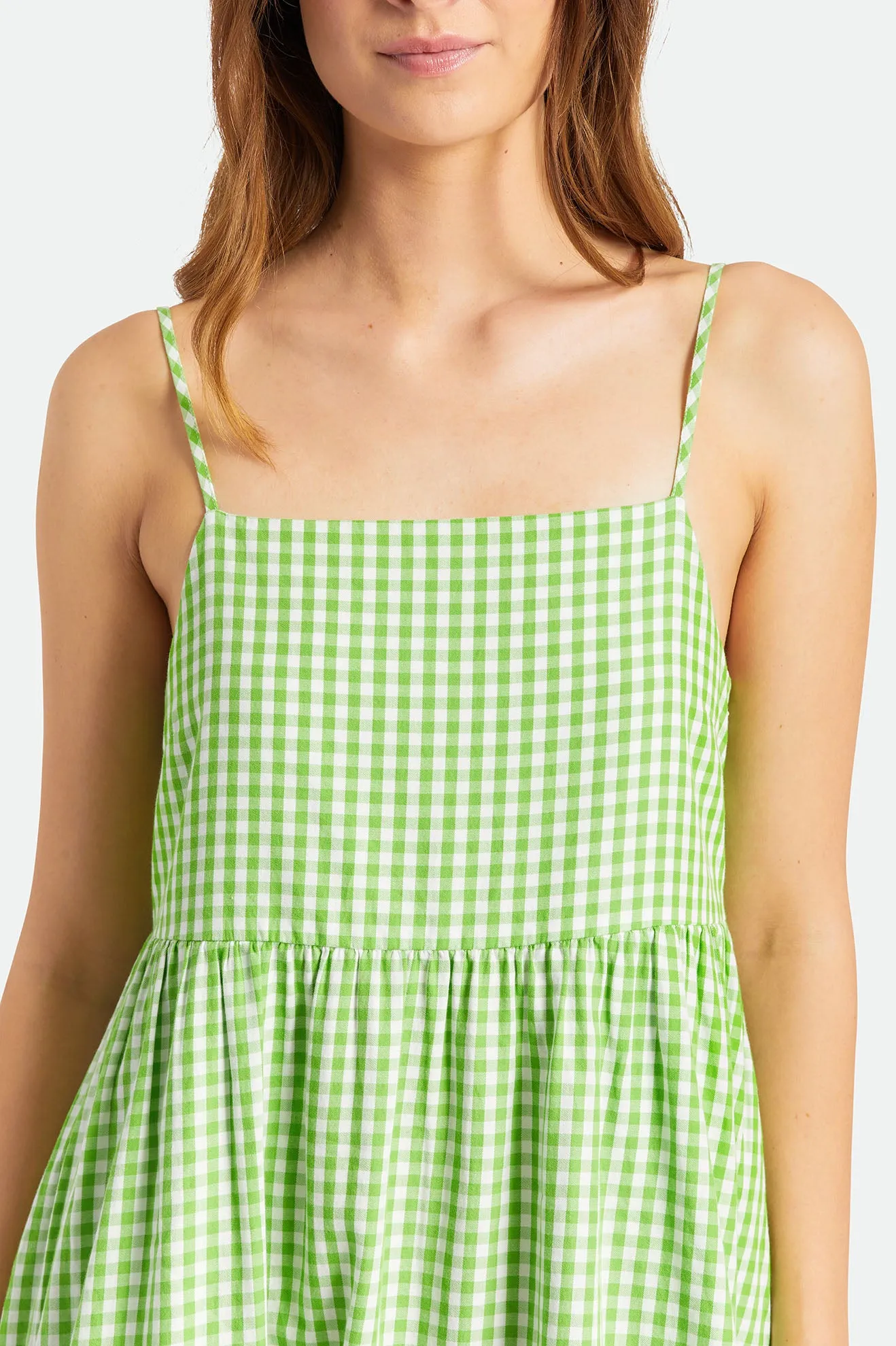 Gingham Tier Dress - Sun Green sold by Brixton product image thumbnail 4