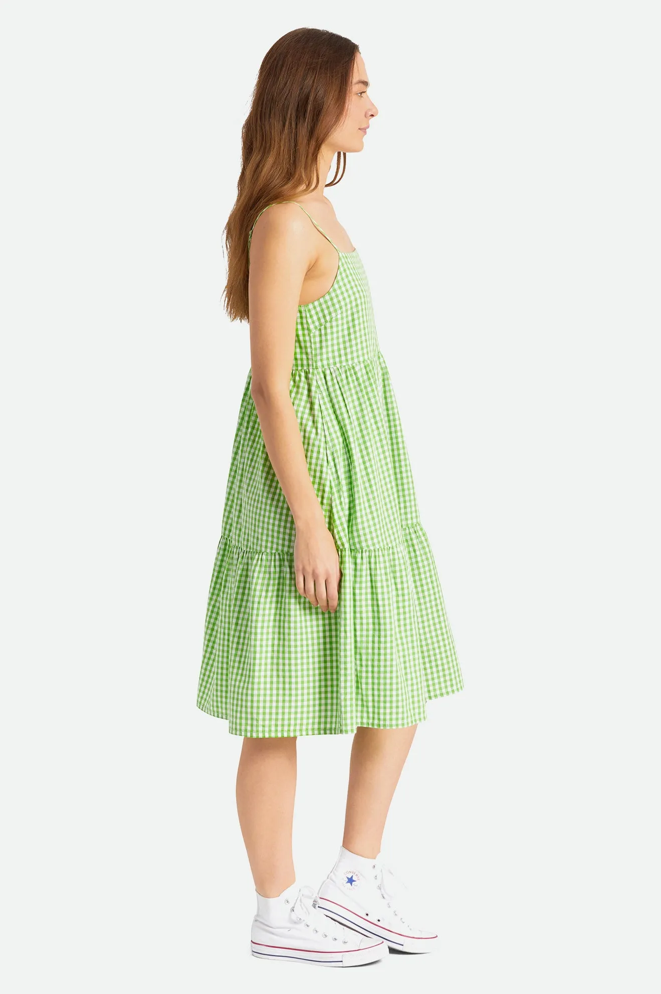 Gingham Tier Dress - Sun Green sold by Brixton product image thumbnail 2