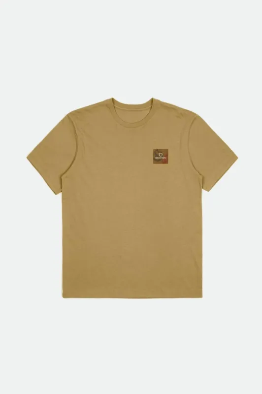 Alpha Block S/S Tailored Tee - Antelope/Golden Brown/Off White sold by Brixton