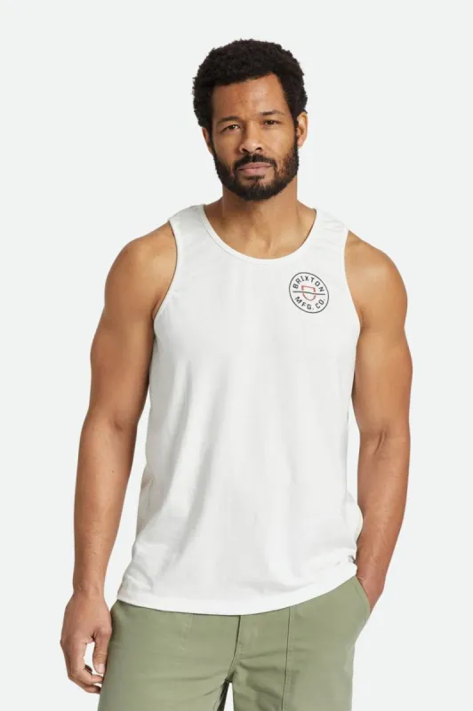 Crest Tank Top - Off White/Burnt Red sold by Brixton