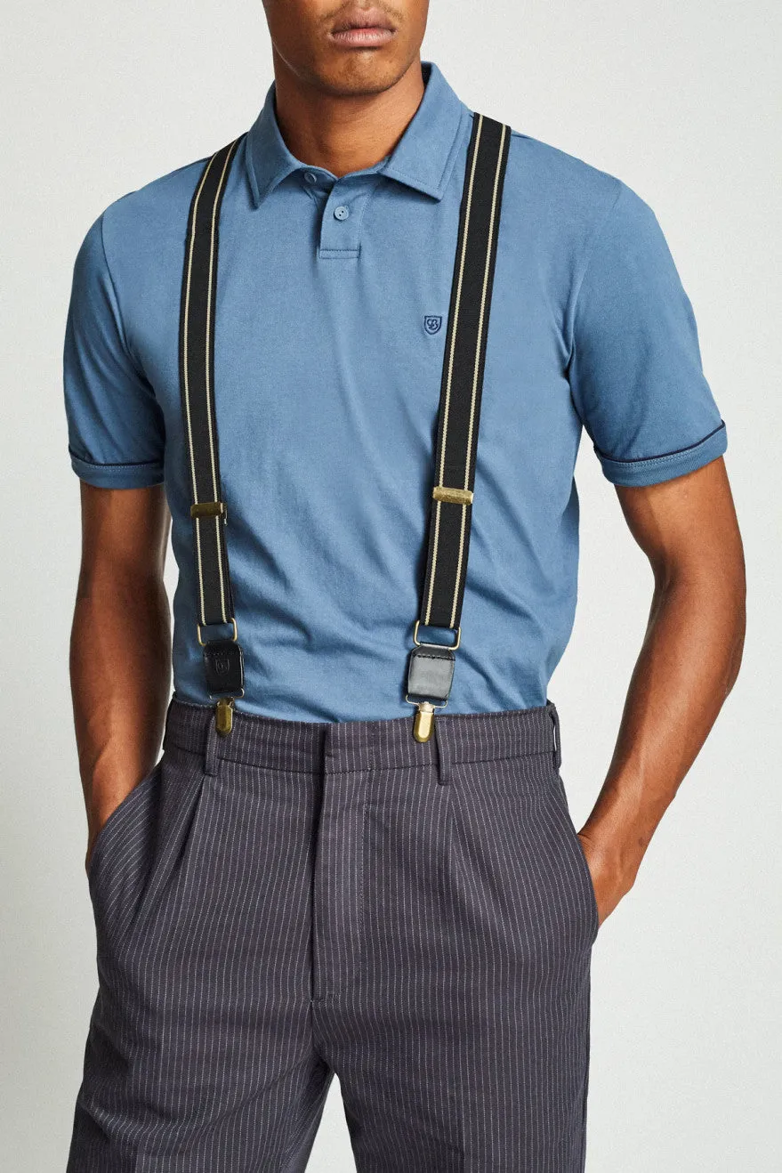 Carlos S/S Polo Knit - Dusty Blue sold by Brixton