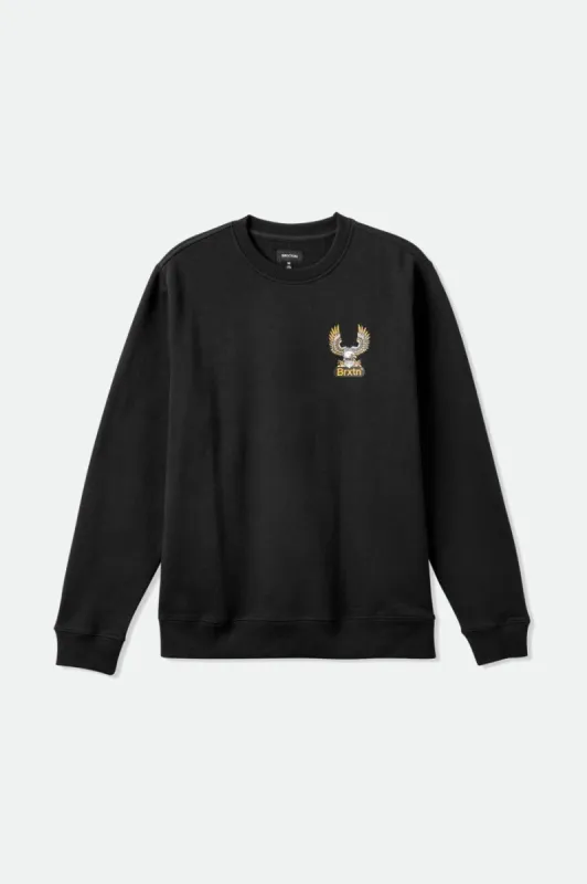 Merrick Fleece Crew - Black sold by Brixton