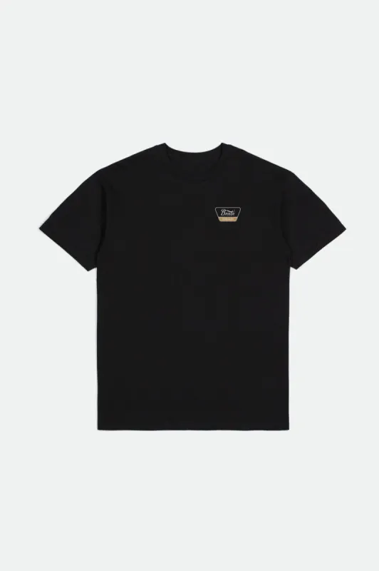Linwood S/S Standard Tee - Black/White/Gold sold by Brixton