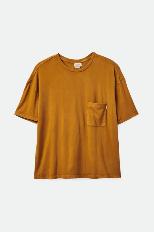 Carefree Oversized Boyfriend Pocket Tee - Washed Copper sold by Brixton