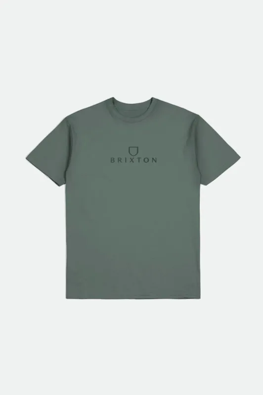 Alpha Thread S/S Standard Tee - Dark Forest/Dark Forest sold by Brixton