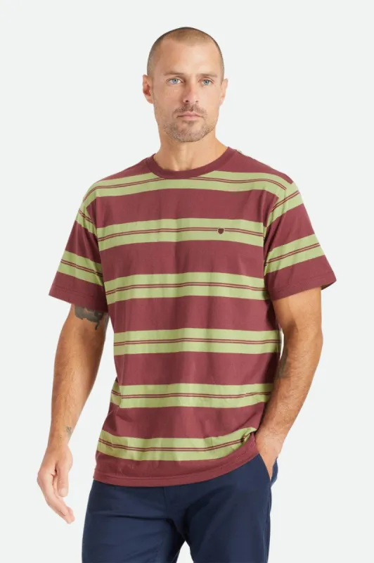 Hilt Shield S/S Knit - Mahogany/Epsom Green sold by Brixton