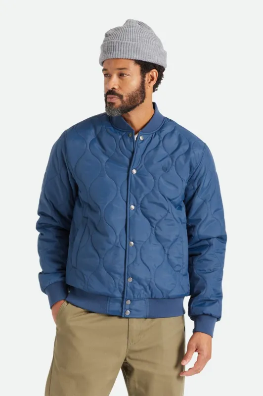 Dillinger Quilted Bomber Jacket - Moonlit Ocean sold by Brixton