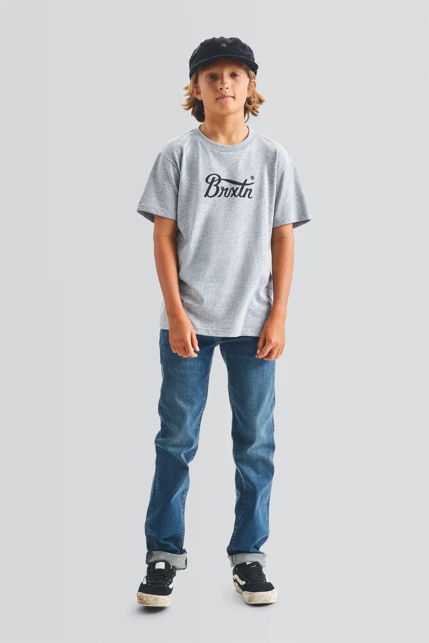 Boys Stith IV S/S Standard Tee - Heather Grey sold by Brixton product image thumbnail 2