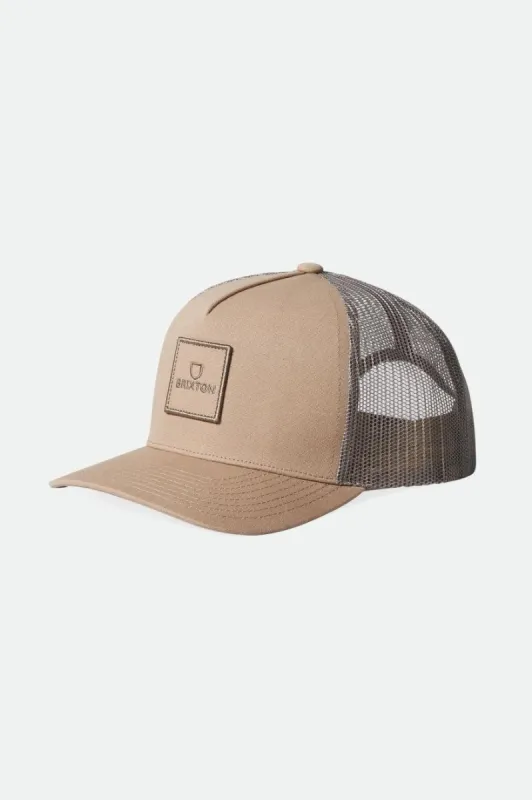 Alpha Block Netplus Trucker Hat - Oatmeal/Oatmeal sold by Brixton