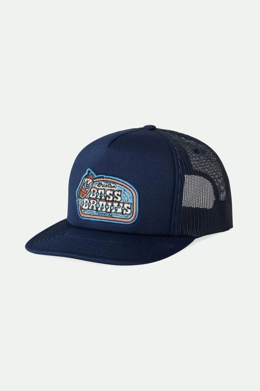 Bass Brains Boat MP Trucker Hat - Washed Navy sold by Brixton