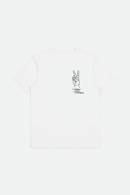 Peace S/S Tailored Tee - White sold by Brixton