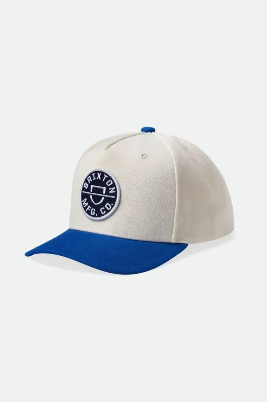 Crest MP Snapback - Whitecap/Pacific Blue sold by Brixton