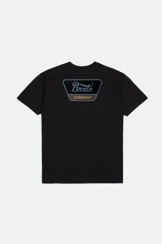 Linwood S/S Standard Tee - Black/Dusty Blue/Dark Earth sold by Brixton