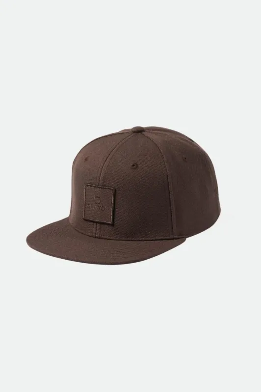 Alpha Square MP Snapback - Dark Earth sold by Brixton