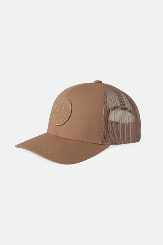 Crest Netplus MP Trucker Hat - Oat Milk/Oat Milk sold by Brixton