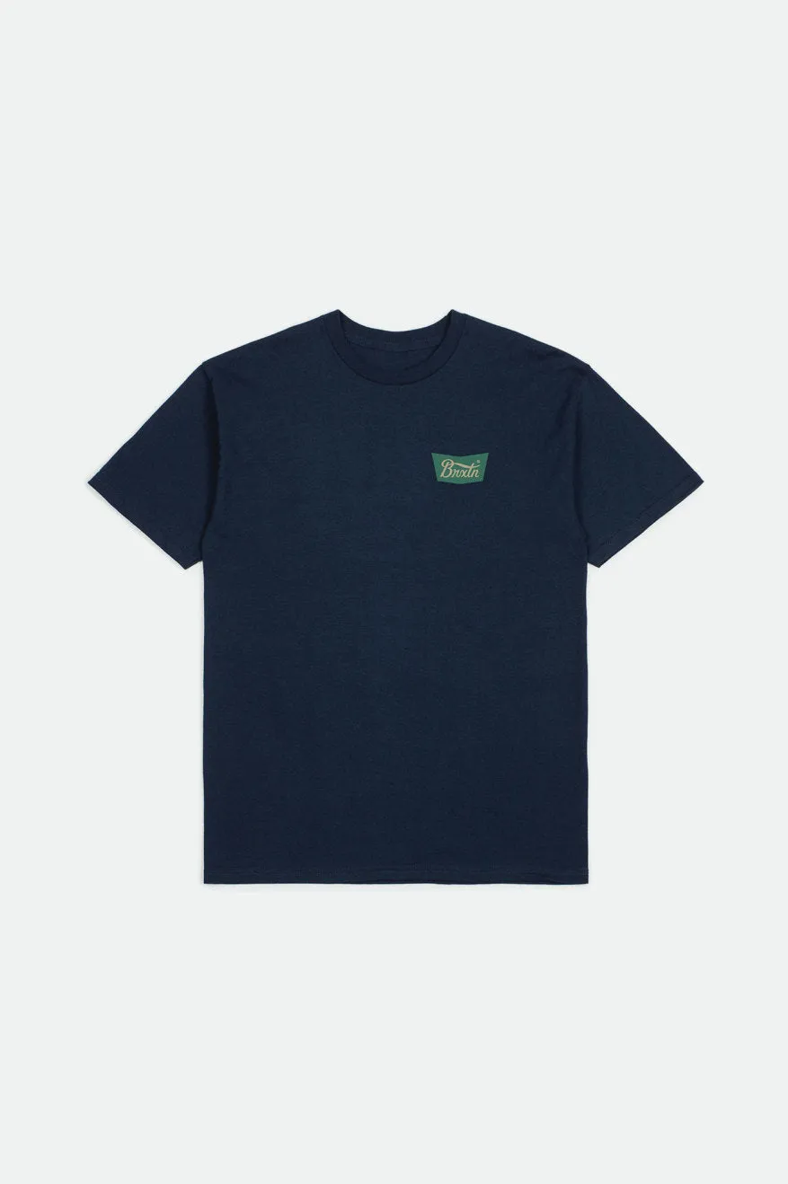 Stith S/S Standard Tee - Navy/Green sold by Brixton