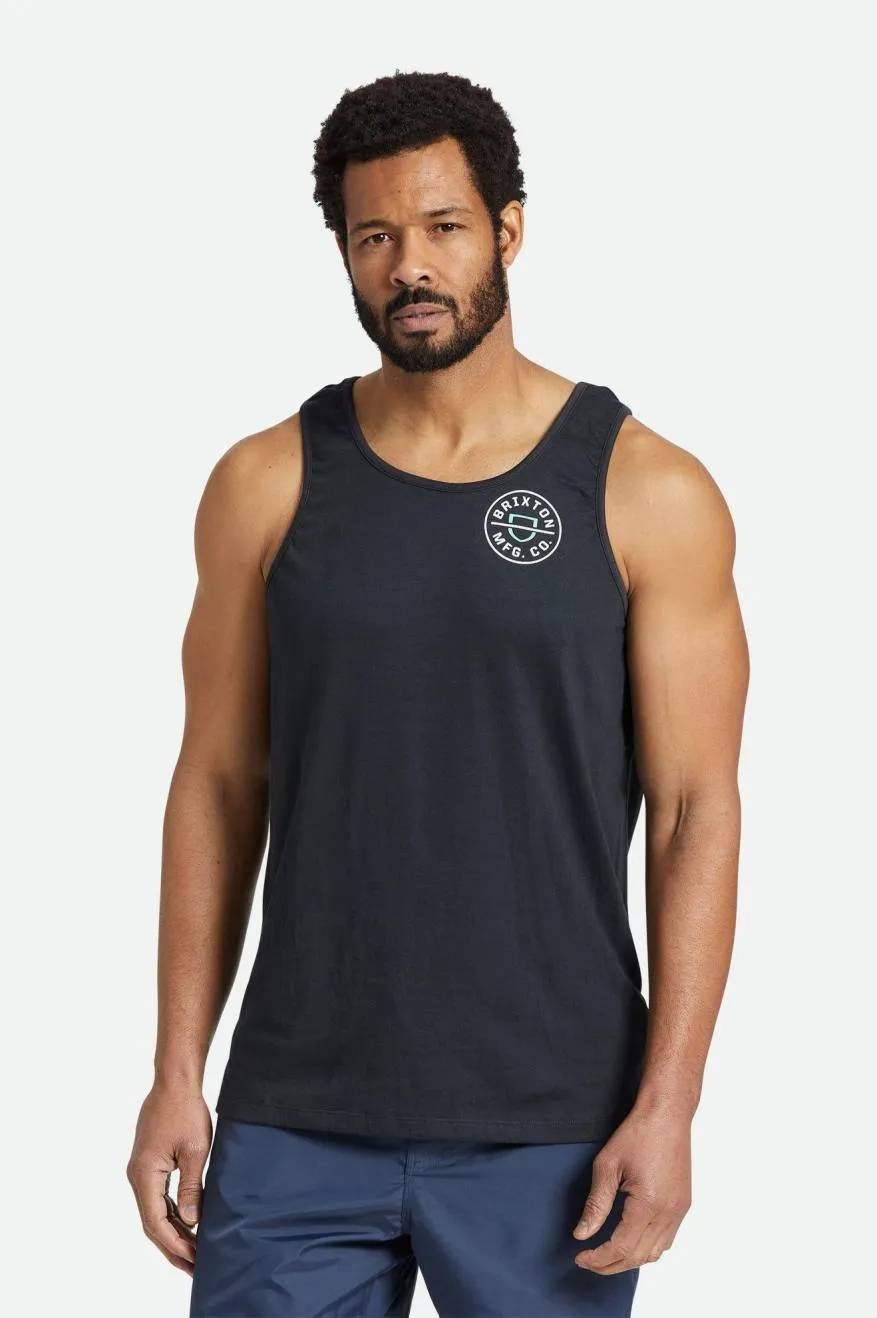 Crest Tank Top - Black/Jade sold by Brixton