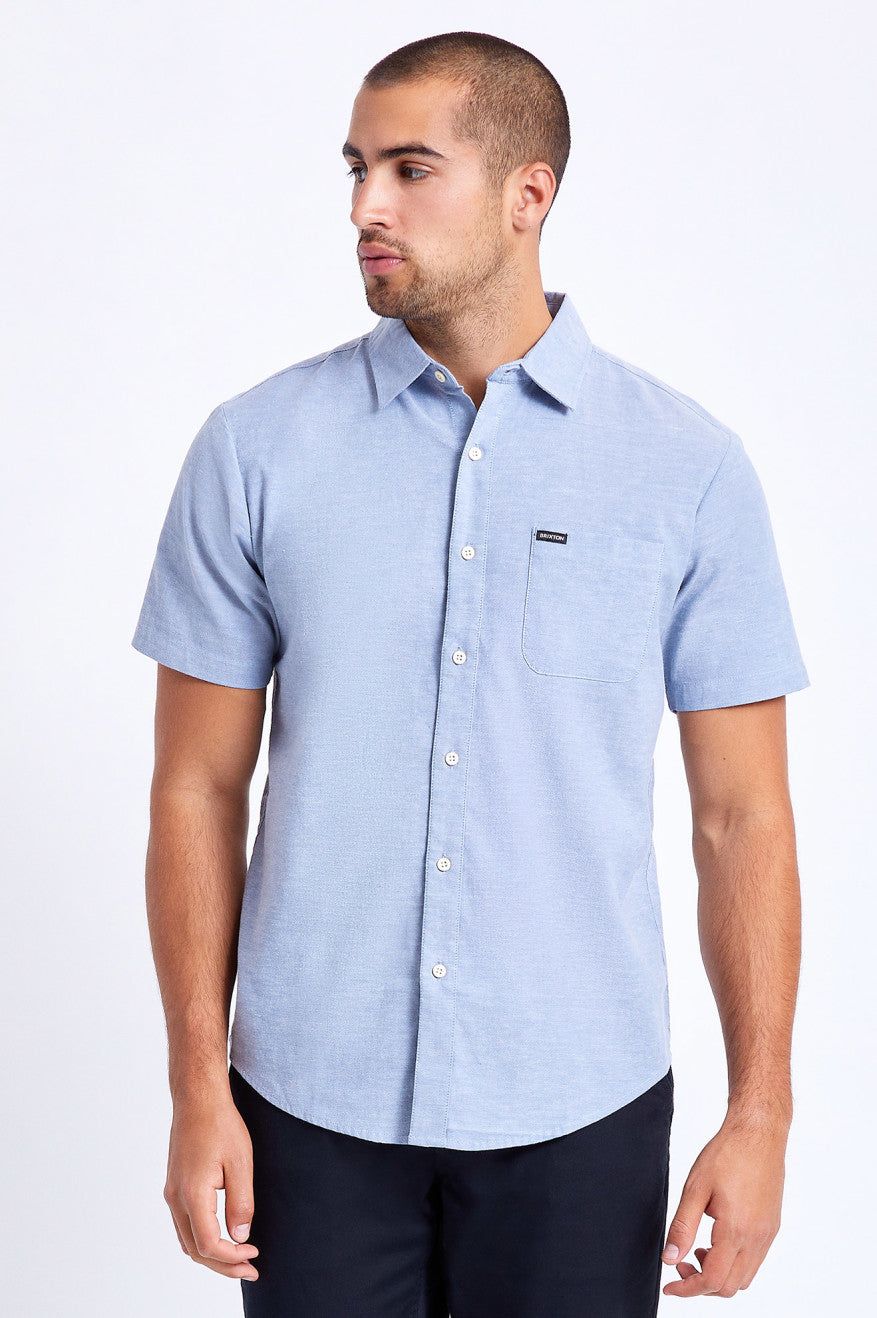 Charter Oxford S/S Shirt - Light Blue Chambray sold by Brixton