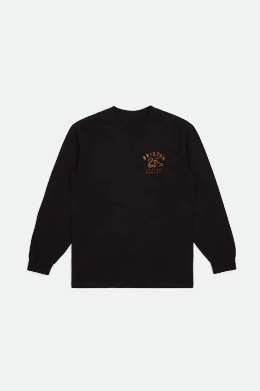 Clymer L/S Standard Tee - Black sold by Brixton
