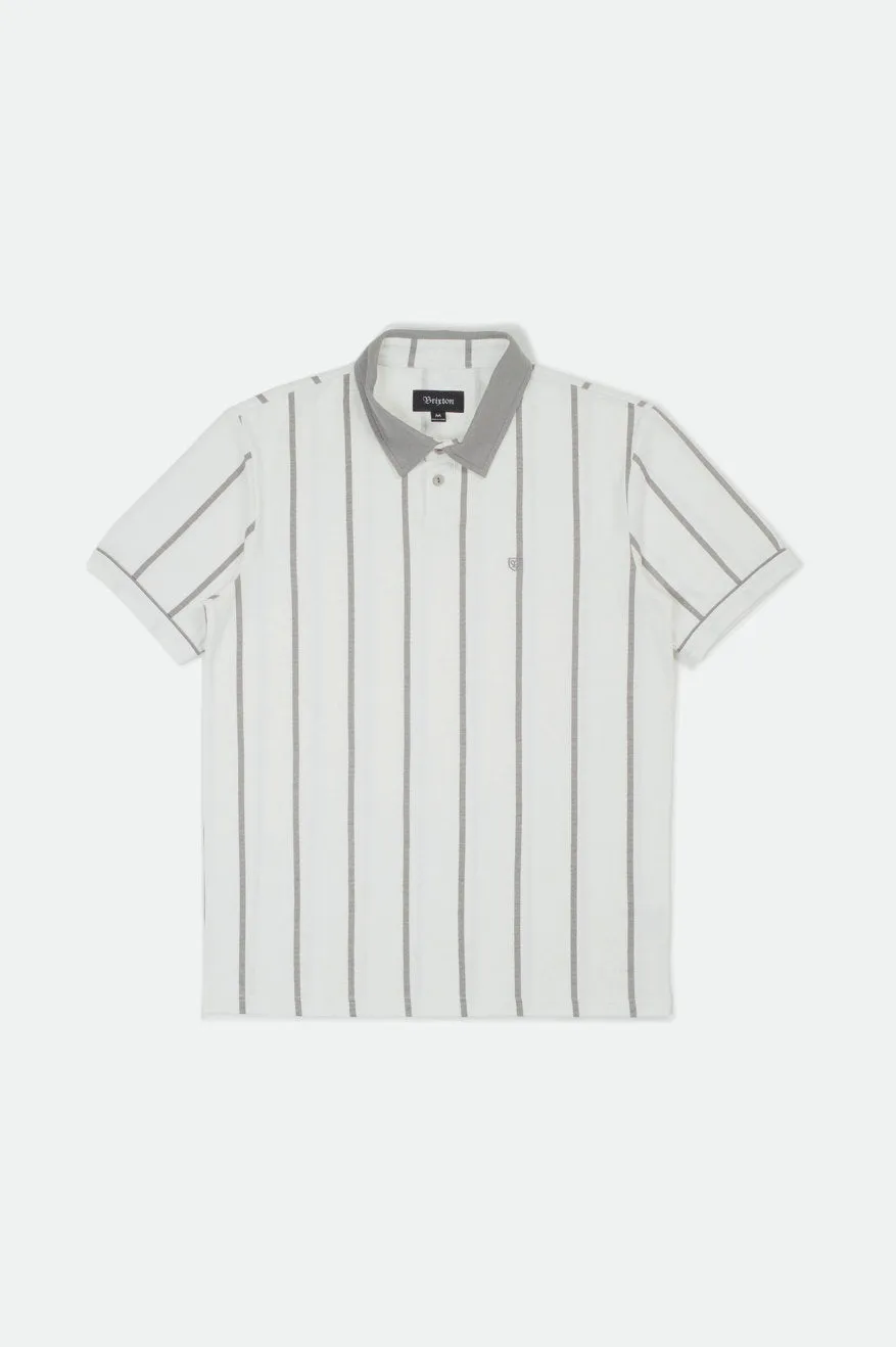 Carlos S/S Polo Knit - Cream/Silver sold by Brixton