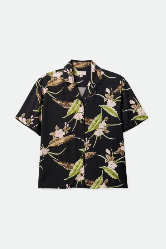 Bunker Paradise S/S Woven Shirt - Black sold by Brixton
