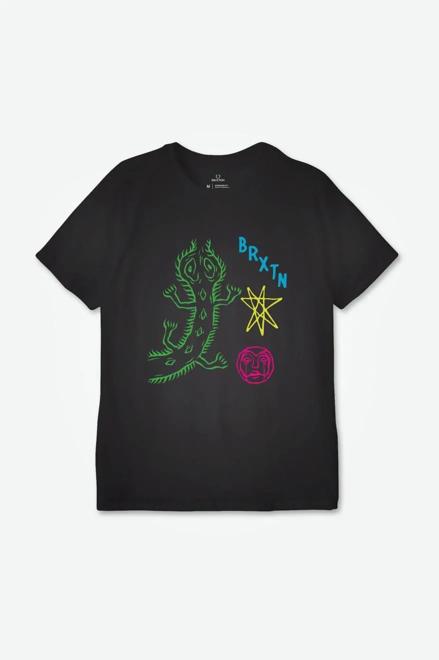 Lanark S/S Relaxed Tee - Black Garment Dye sold by Brixton