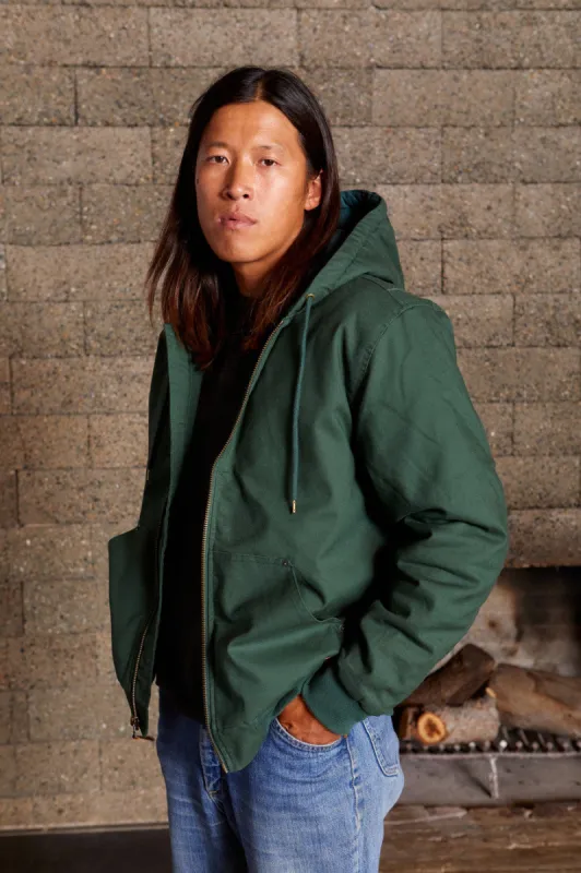 Builders Zip Hood Jacket - Pine Needle sold by Brixton